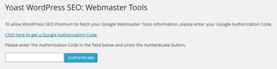 Google Webmaster Tool Integration